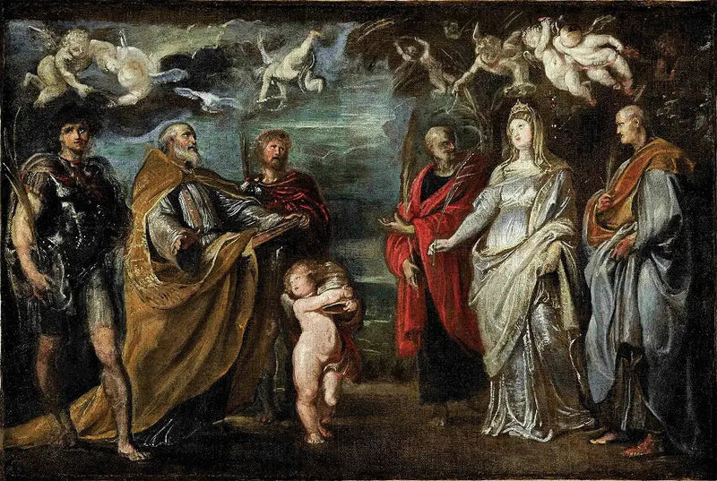 Święci Maure, Grégoire, Papianus, Nérée, Domitille i Achilleus - Peter Paul Rubens