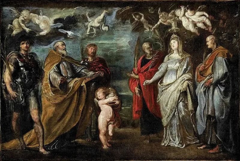 Święci Maure, Grégoire, Papianus, Nérée, Domitille i Achilleus - Peter Paul Rubens