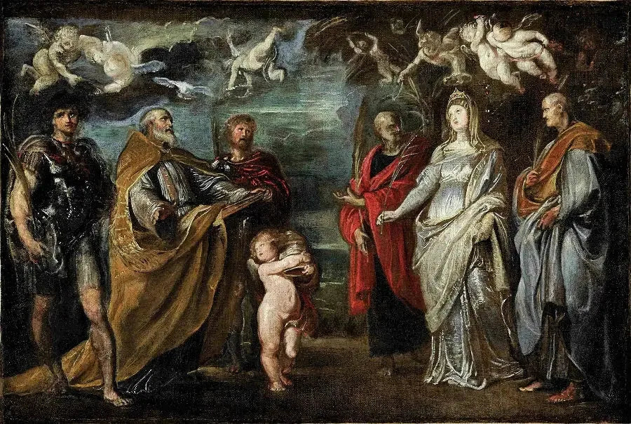 Święci Maure, Grégoire, Papianus, Nérée, Domitille i Achilleus - Peter Paul Rubens