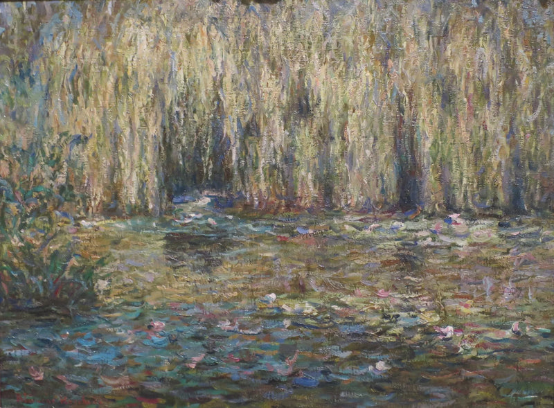 Smutne wierzby nad stawem z liliami wodnymi w Giverny - Blanche Hoschédé Monet