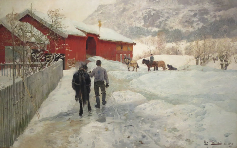 Les transporteurs de bois rentrent chez eux - Frits Thaulow