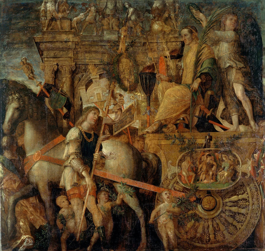Triumfy Cezara: 9. Cezar na swoim rydwanie - Andrea Mantegna