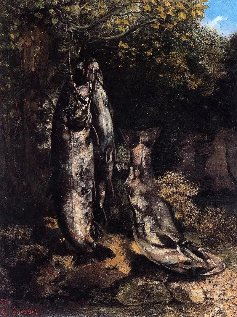 Trzy pstrągi z Loue - Gustave Courbet