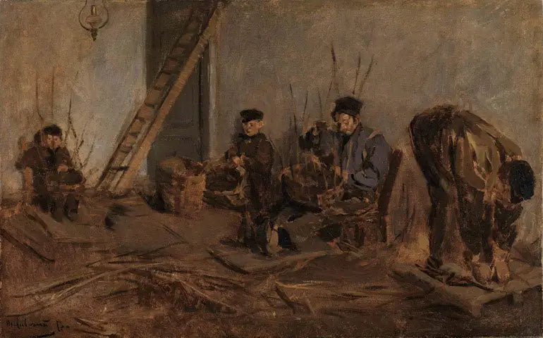 Les Vanniers (Die Korbflechter) - Max Liebermann image 1 copie peinte à la main à l’huile