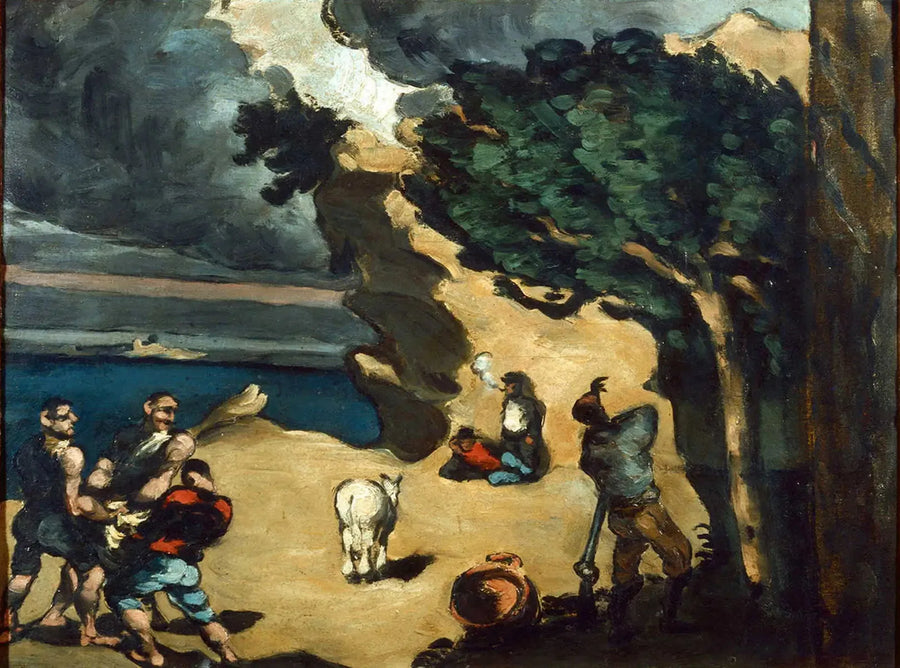 Złodzieje i osioł - Paul Cézanne