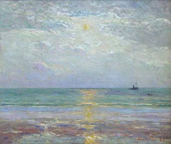 Wschód księżyca o zmierzchu - Maxime Maufra