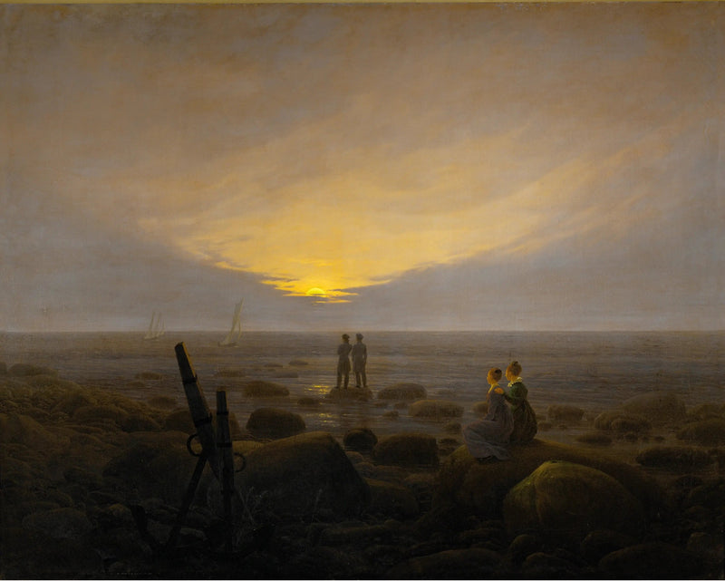 Wschód księżyca nad morzem - Caspar David Friedrich