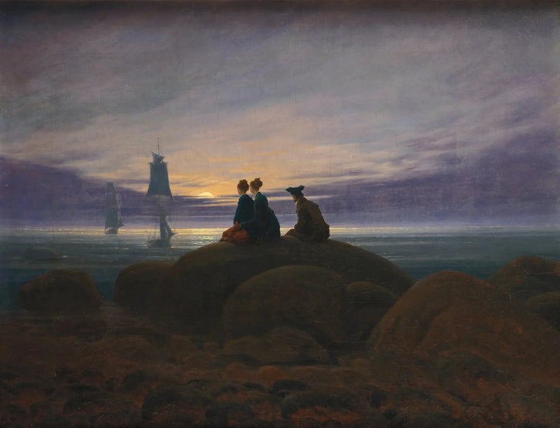 Wschód księżyca nad morzem - Caspar David Friedrich