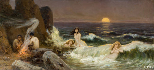 Lever de lune - Wilhelm Kotarbiński Reproductions de tableaux à la peinture à l’huile