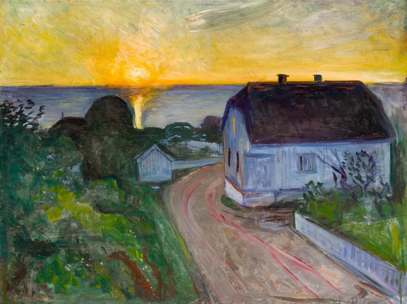 Wschód słońca w Åsgårdstrand - Edvard Munch