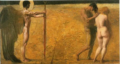 Reproduction du tableau « L'Expulsion du Paradis - Franz von stuck » par Alpha Reproduction en peinture à l’huile