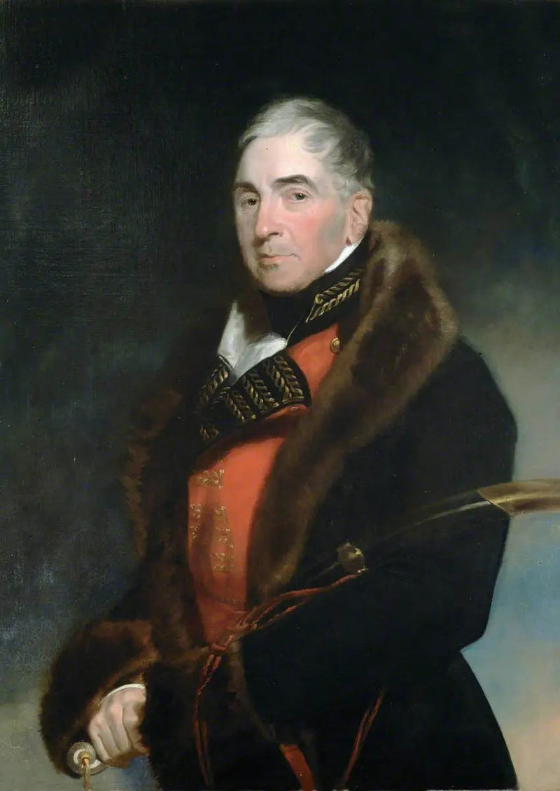 Podpułkownik (później generał) Thomas Graham (1748–1843), baron Lynedoch, w płaszczu z futrzanym wykończeniem na wierzchu munduru generalskiego - Thomas Lawrence