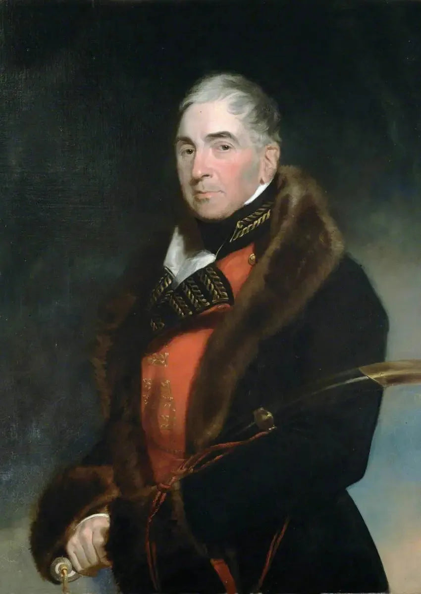 Podpułkownik (później generał) Thomas Graham (1748–1843), baron Lynedoch, w płaszczu z futrzanym wykończeniem na wierzchu munduru generalskiego - Thomas Lawrence
