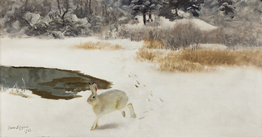 Lièvre dans un paysage hivernal - Bruno Liljefors