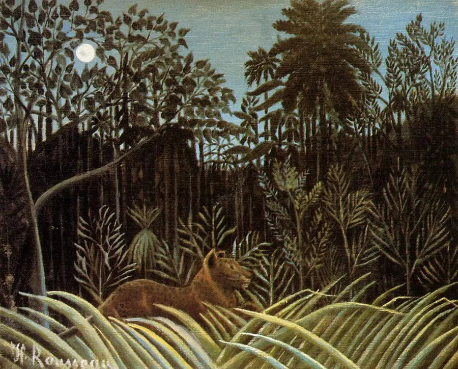 Lew w dżungli - Henri Rousseau