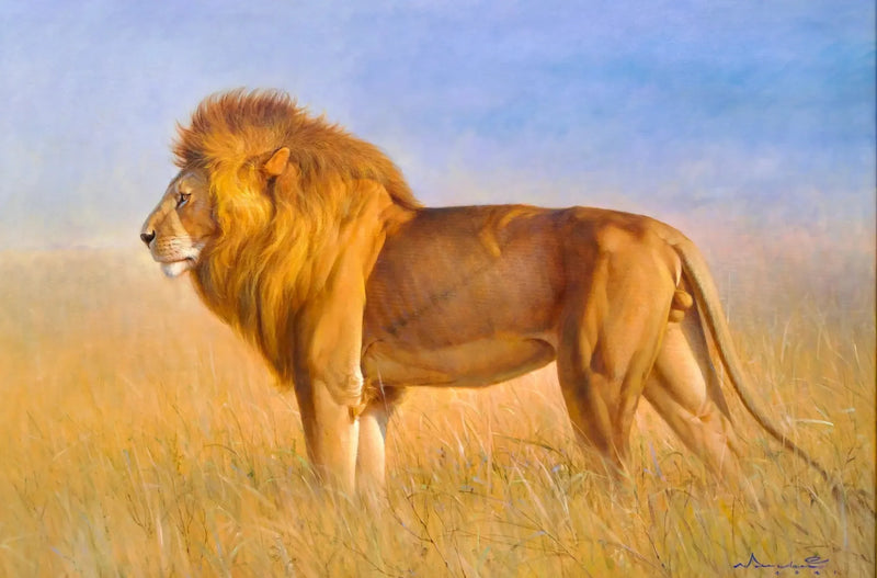Lew na sawannie | 150x100cm