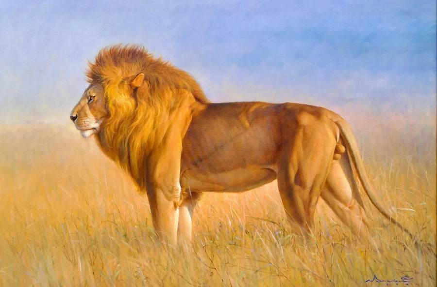 Lew na sawannie | 150x100cm