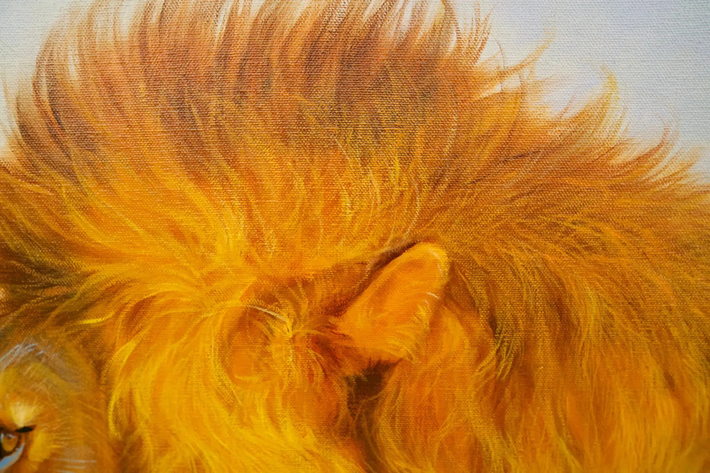 Lion dans la savane | 150 x 100 cm image 7 reproduction d’œuvre d’art à l’huile