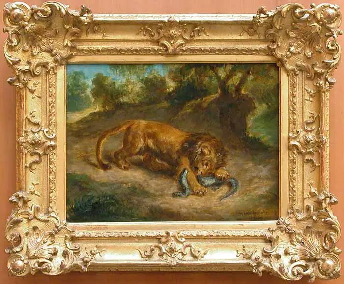 Lion et Caïman - Eugène Delacroix image 1 reproduction de peinture à l’huile