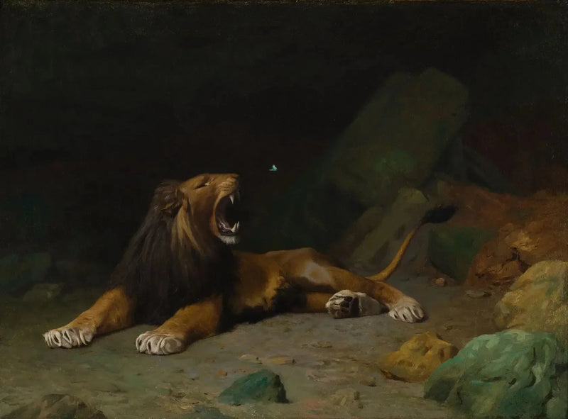 Lew próbujący złapać motyla - Jean-Léon Gérôme