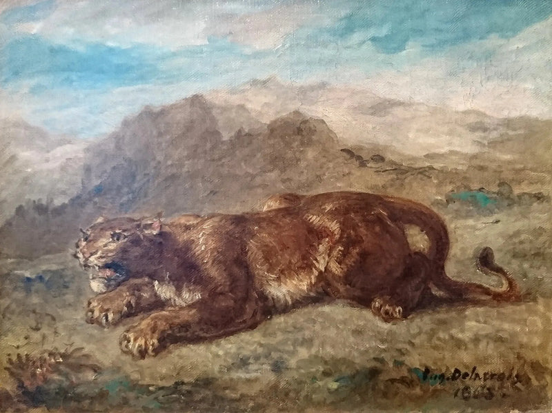 Lwica gotowa do skoku - Eugène Delacroix