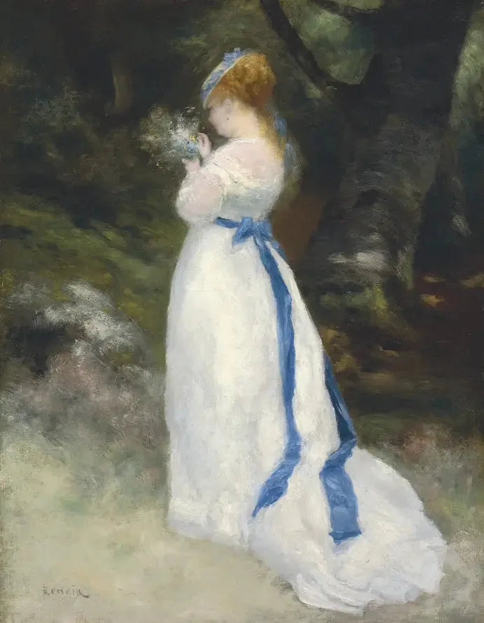 Lise trzymająca bukiet dzikich kwiatów - Pierre-Auguste Renoir