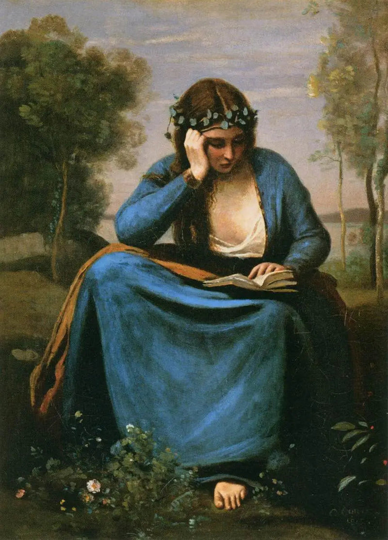 Książka ozdobiona kwiatami, czyli Muza Wergiliusza - Jean-Baptiste Camille Corot