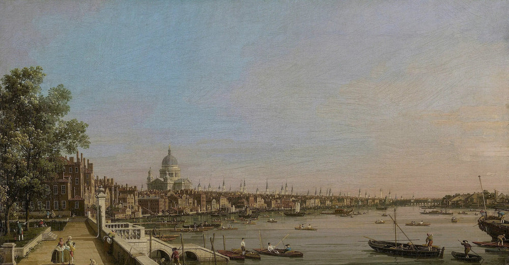 Londres et la Tamise vues de la terrasse de Somerset House vers la cathédrale St. Paul - Canaletto - Alpha Reproduction