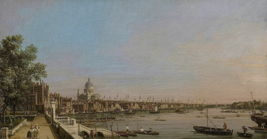 Londyn i Tamiza widziane z tarasu Somerset House, w kierunku katedry św. Pawła - Canaletto
