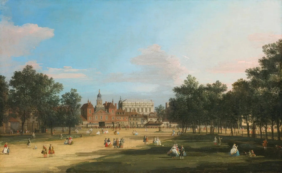 Londyn: dawny budynek Horse Guards i Banqueting Hall, od St James's Park - Canaletto