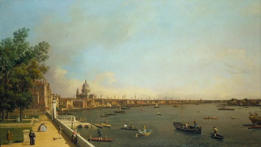 Londyn: Tamiza z Somerset House Terrace w kierunku City - Canaletto
