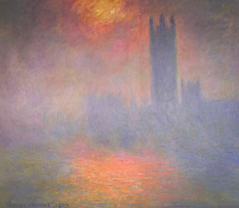 Londyn, Parlament. Prześwit słońca w mgle - Claude Monet