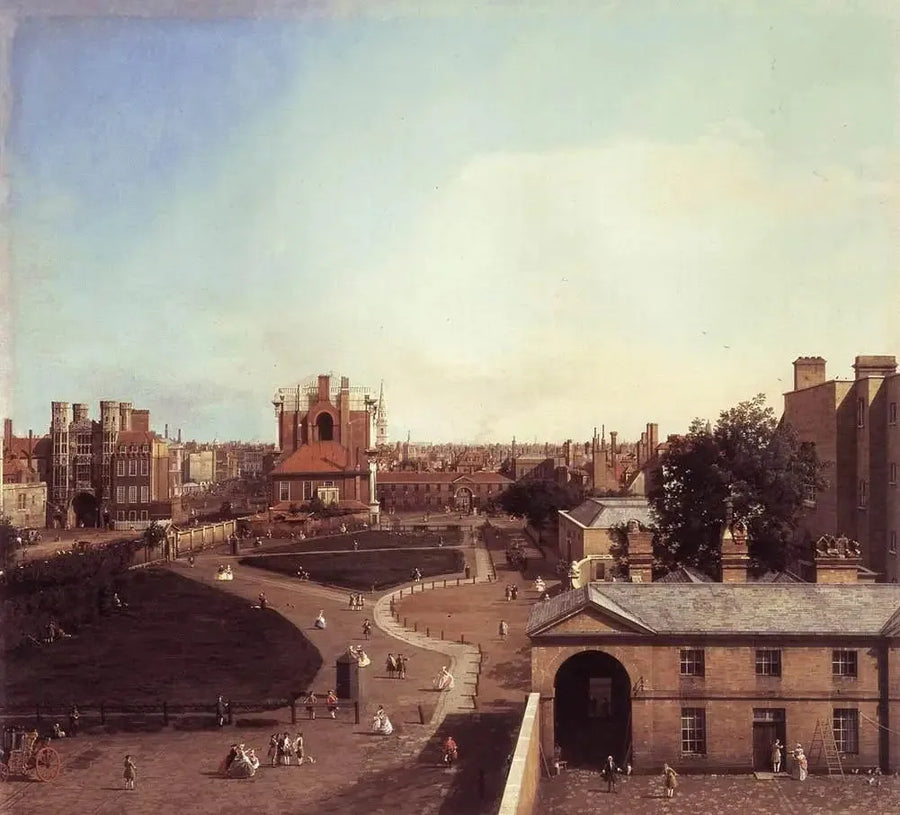 Londyn: Whitehall i Privy Garden od Richmond House - Canaletto