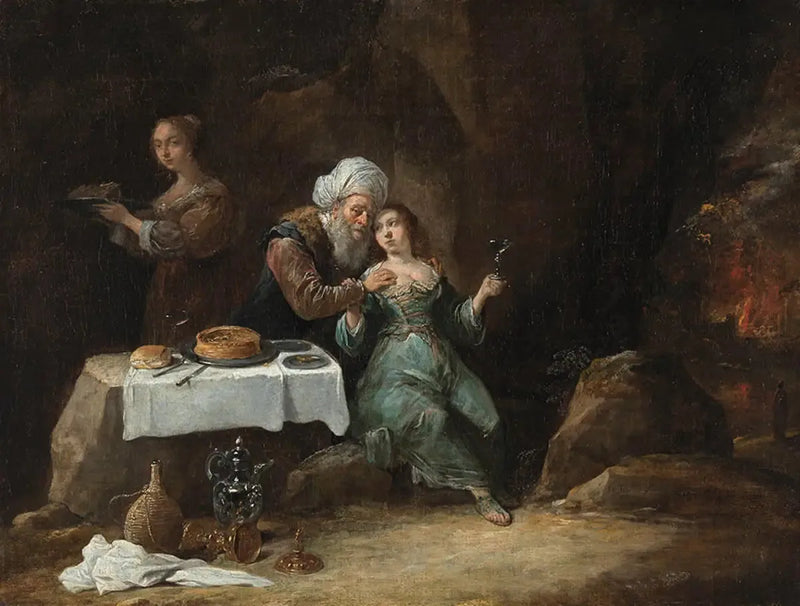 Zatopiona w swoich córkach (Księga Rodzaju 19:33) - David Teniers Młodszy