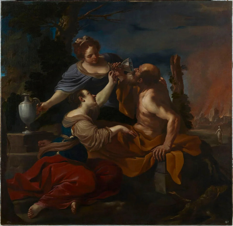 Lot i jego córki - Guercino