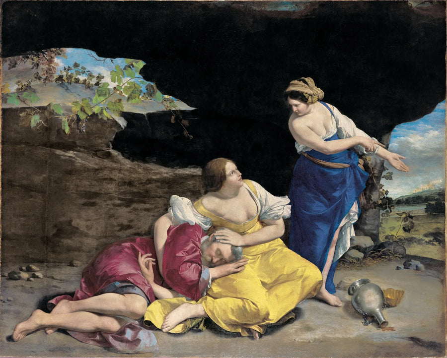 Loth i jego córki - Orazio Gentileschi