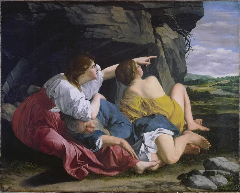 Loth i jego córki - Orazio Gentileschi