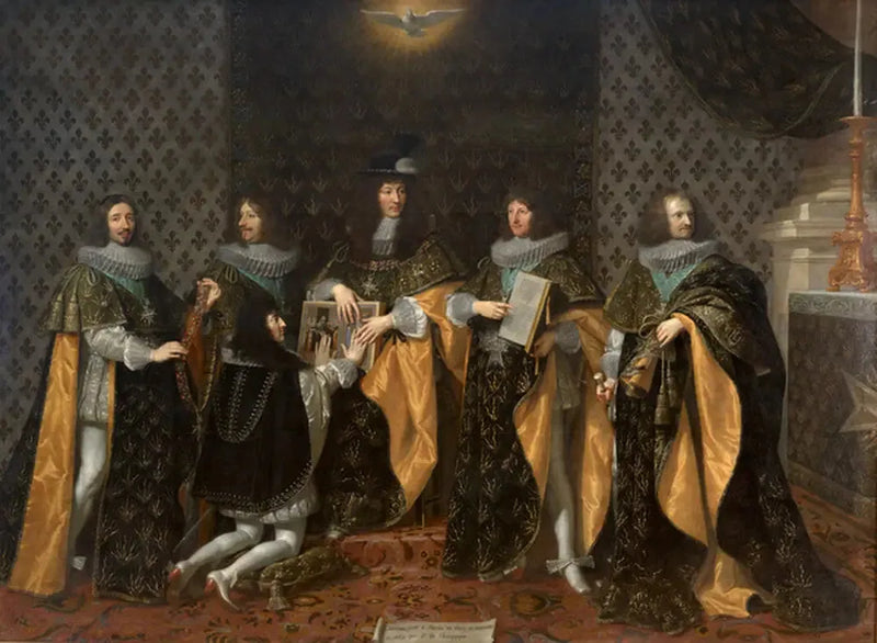 Louis XIV następnego dnia po swoim koronowaniu, otrzymuje przysięgę od swojego brata, pana, księcia d'Anjou, jako rycerza Orderu Ducha Świętego w Reims, 8 czerwca 1654 - Philippe de Champaigne