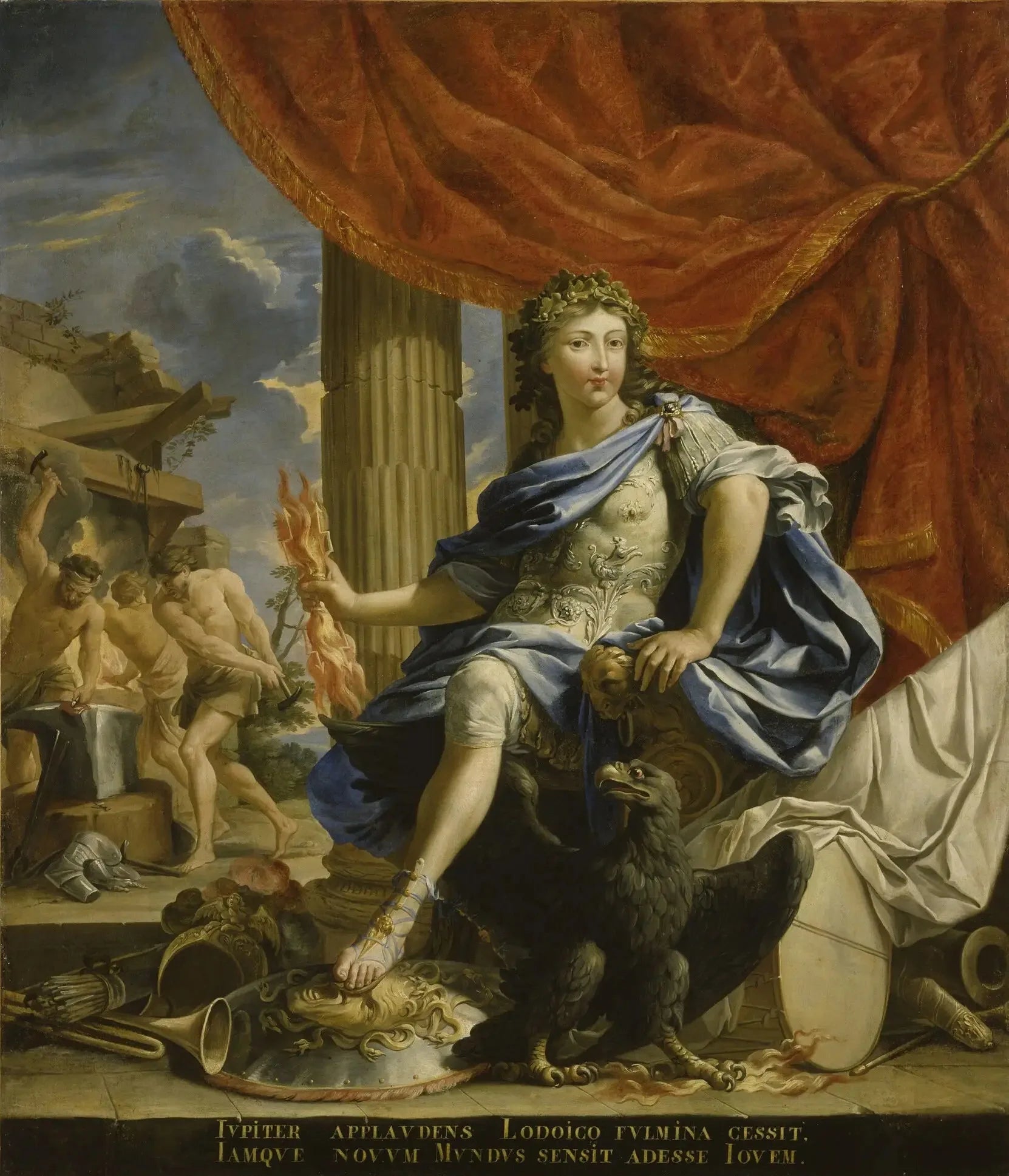 Louis XIV et Jupiter vainqueur de la Fronde - Charles Poerson image 1 copie de tableau peinte à la main