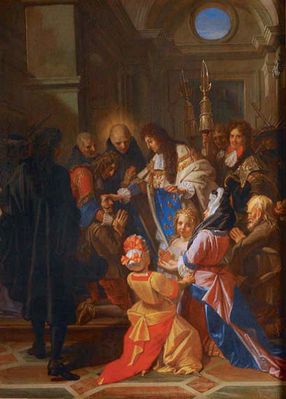 Louis XIV dotykający chorych na gruźlicę - Jean-Baptiste Jouvenet