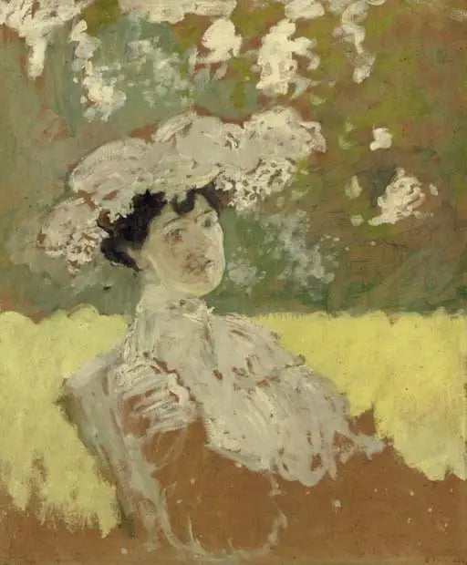 Lucie Hessel en capeline - Édouard Vuillard image 1 copie peinte à la main à l’huile