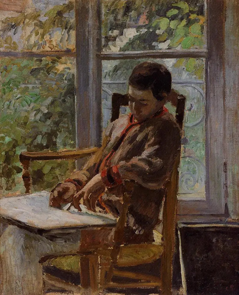 Lucien Pissarro w wnętrzu - Camille Pissarro