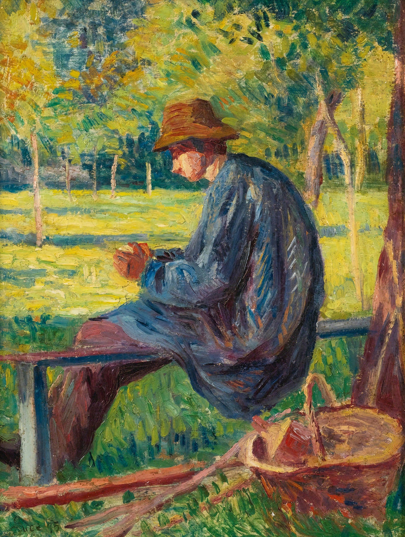 Ludovic Rodo Pissarro w ogrodzie swojego ojca w Eragny - Maximilien Luce