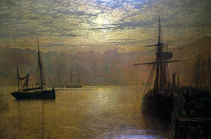 Światła w porcie Scarborough - John Atkinson Grimshaw