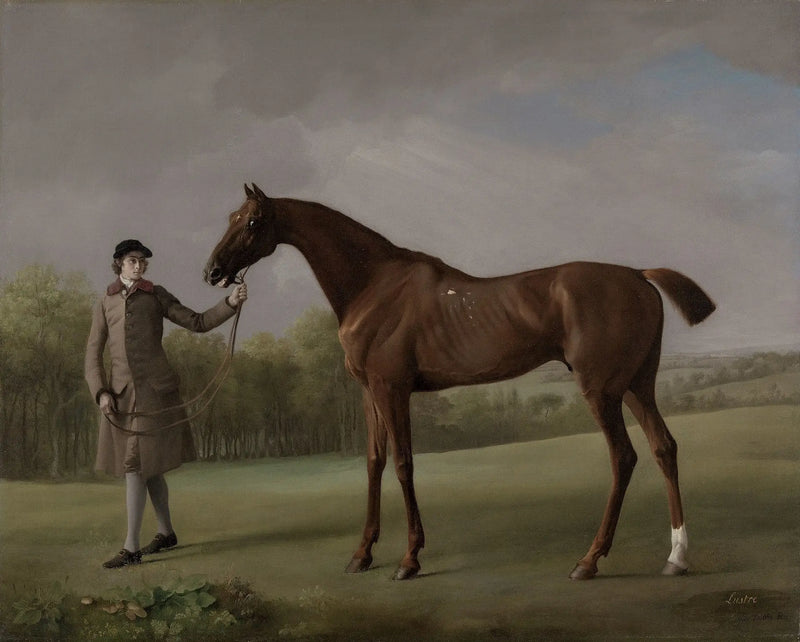 Żyrandol, trzymany przez stajennika - George Stubbs