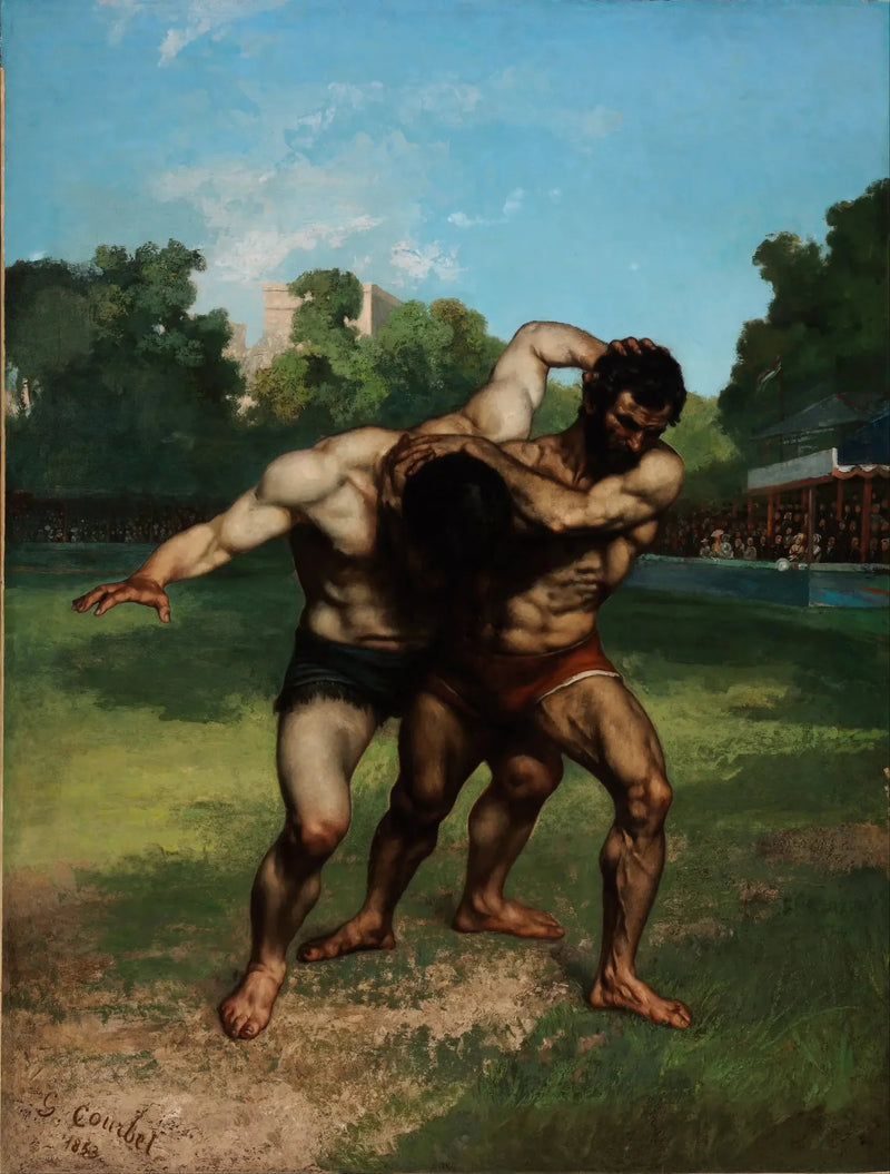 Zapaśnicy - Gustave Courbet
