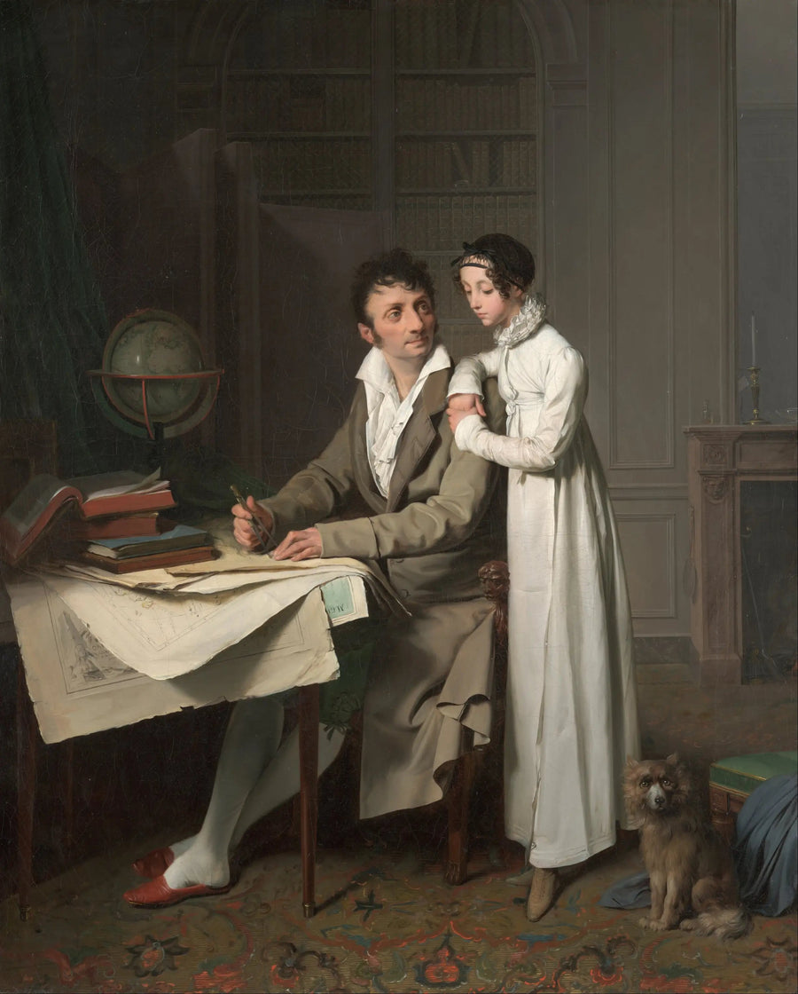 M. G*** udzielający lekcji geografii swojej córce - Louis-Léopold Boilly