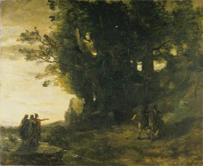 Makbet i czarownice - Jean-Baptiste Camille Corot