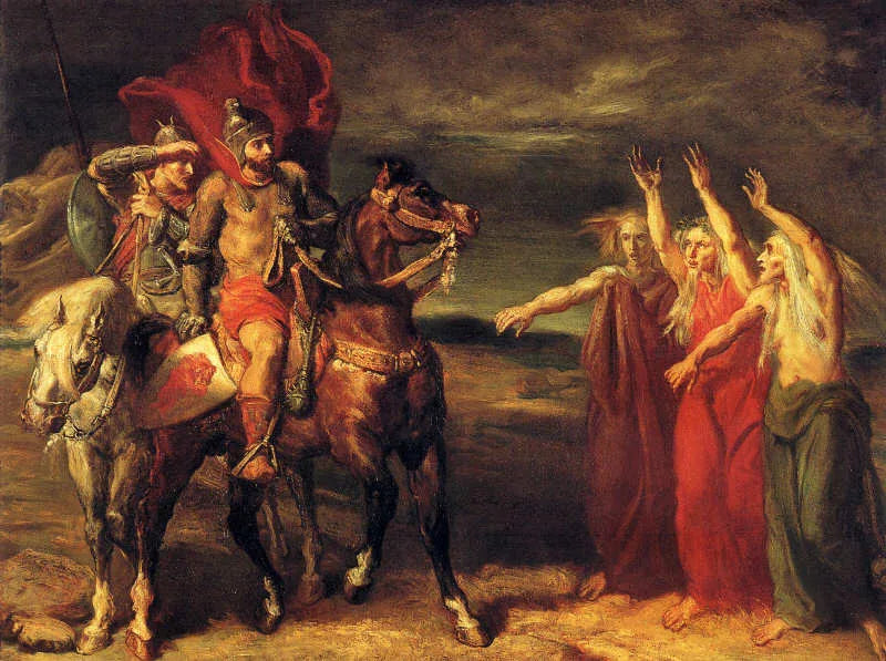 Macbeth i trzy wiedźmy - Théodore Chassériau