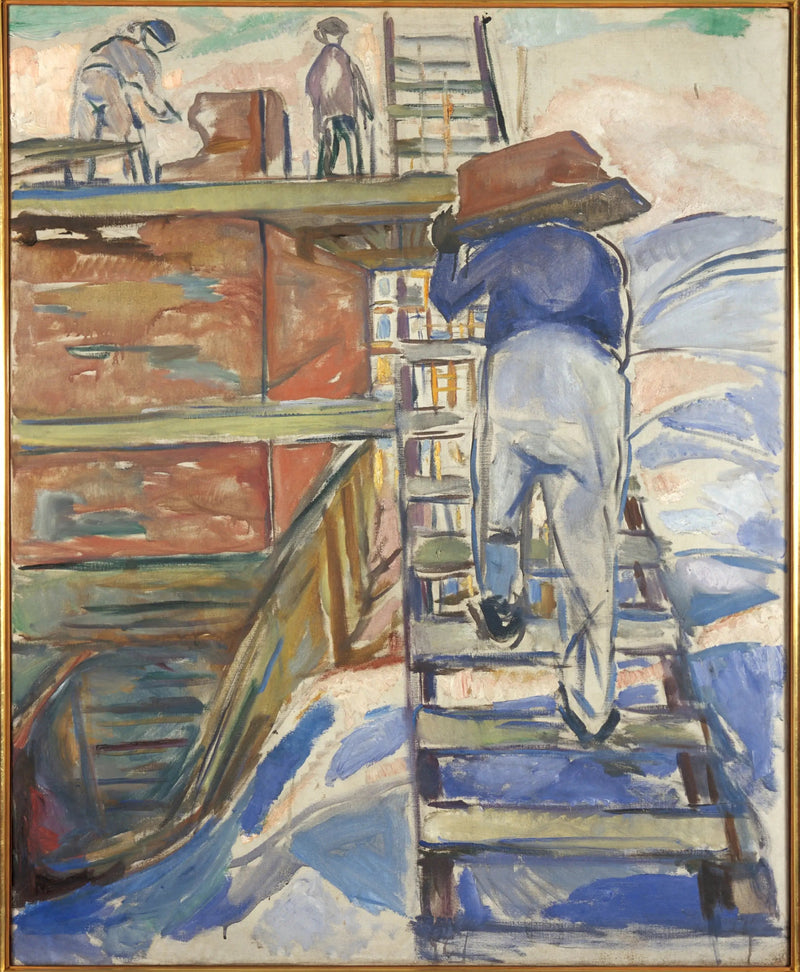 Murarz na drabinie - Edvard Munch